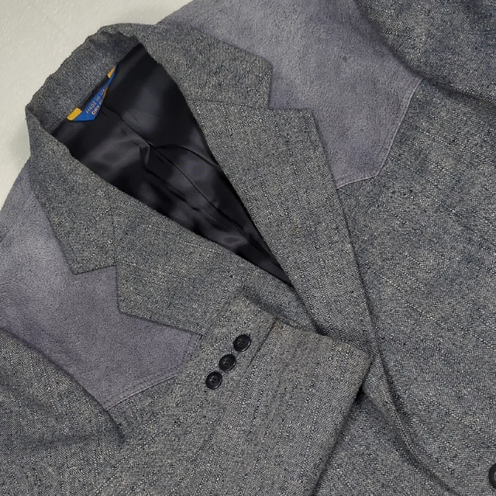 Vintage Pendleton Western Wear Wool Tweed Suede Shoulder‎ Mens Blazer Size 42L